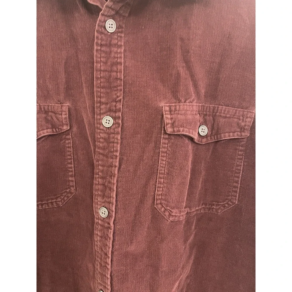Banana‎ Republic Men's Corduroy Burgundy Button Up Christmas Holiday Preppy